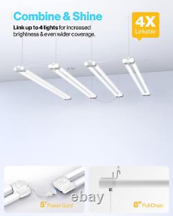 Sunco 6 Pack Linkable LED Shop Light 4FT, Plug in Utility Fixture for Garage/Wor