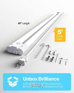 Sunco 6 Pack Linkable LED Shop Light 4FT, Plug in Utility Fixture for Garage/Wor