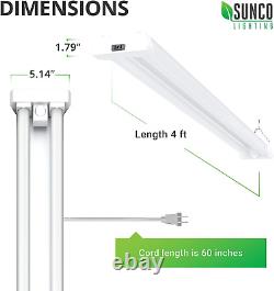 Sunco Motion Sensor 4Ft LED Shop Light, Garage Lights Ceiling LED Plug in Fixtur