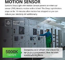 Sunco Motion Sensor 4Ft LED Shop Light, Garage Lights Ceiling LED Plug in Fixtur