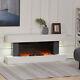 Wall Mounted Electric Fireplace Suite LED Frame Fire Mantel Heater with Remote