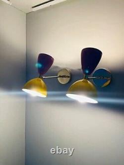 Wall Sconce Diabolo Modern Italian Wall Lights Wall Fixture Lamp Pink and Yellow