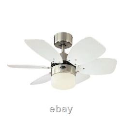 Westinghouse 78788 Flora Royale 30 Satin Chrome Ceiling Fan with Light